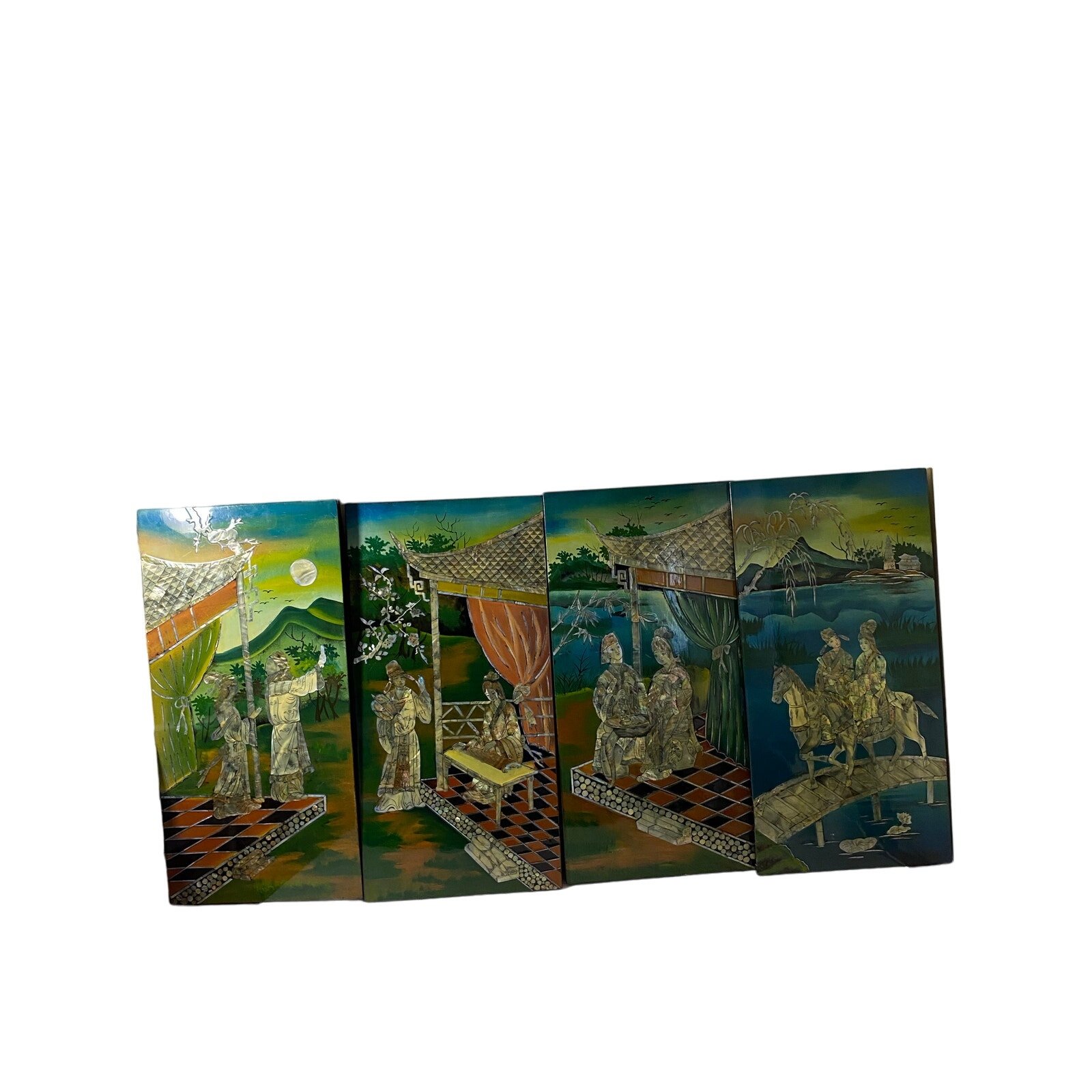 Mother of Pearl Asian lacquer art panels
