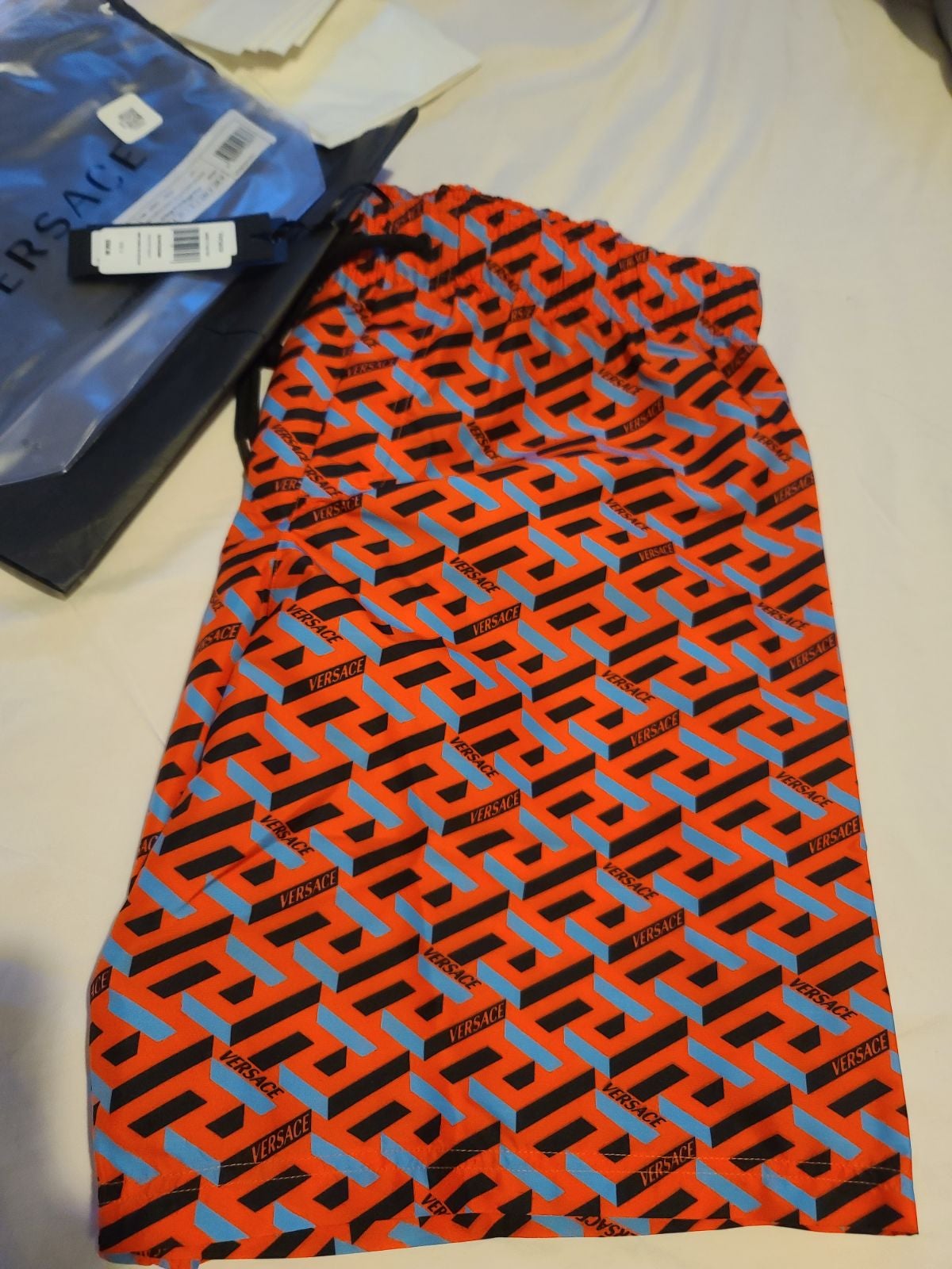 Verssce Monogram Swim Trunks