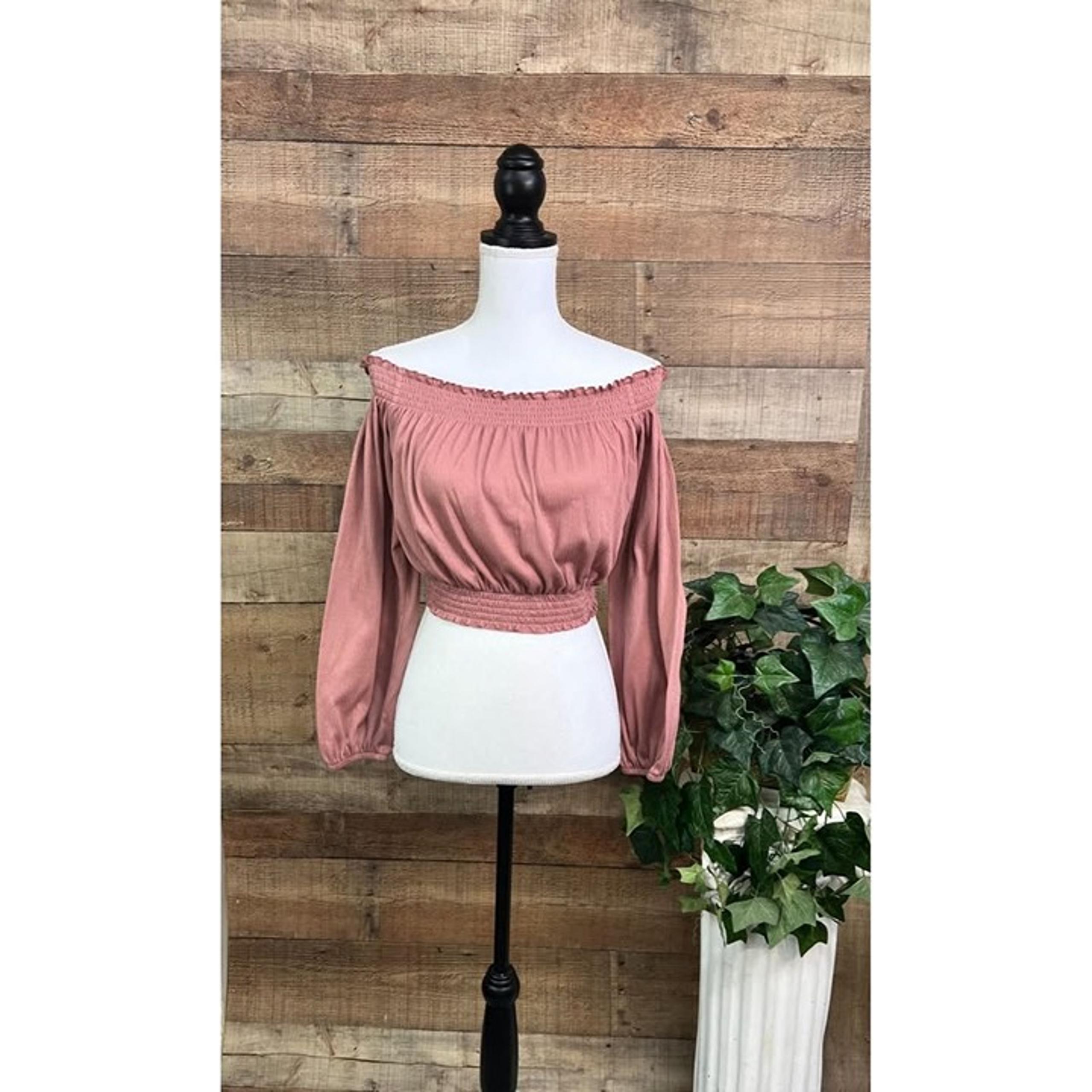 Women's Size Medium Dark Rose Divided H&M Off the Shoulder Blouse