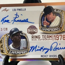 2023 Leaf Bronx Legacy RT2-6 Lou Piniella / Mickey Rivers Dual Auto 02/20