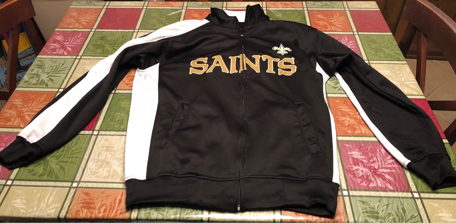 New Orleans Saints NFL Full Zip Mens Track Jacket Large Tall RARE NFL APPAREL