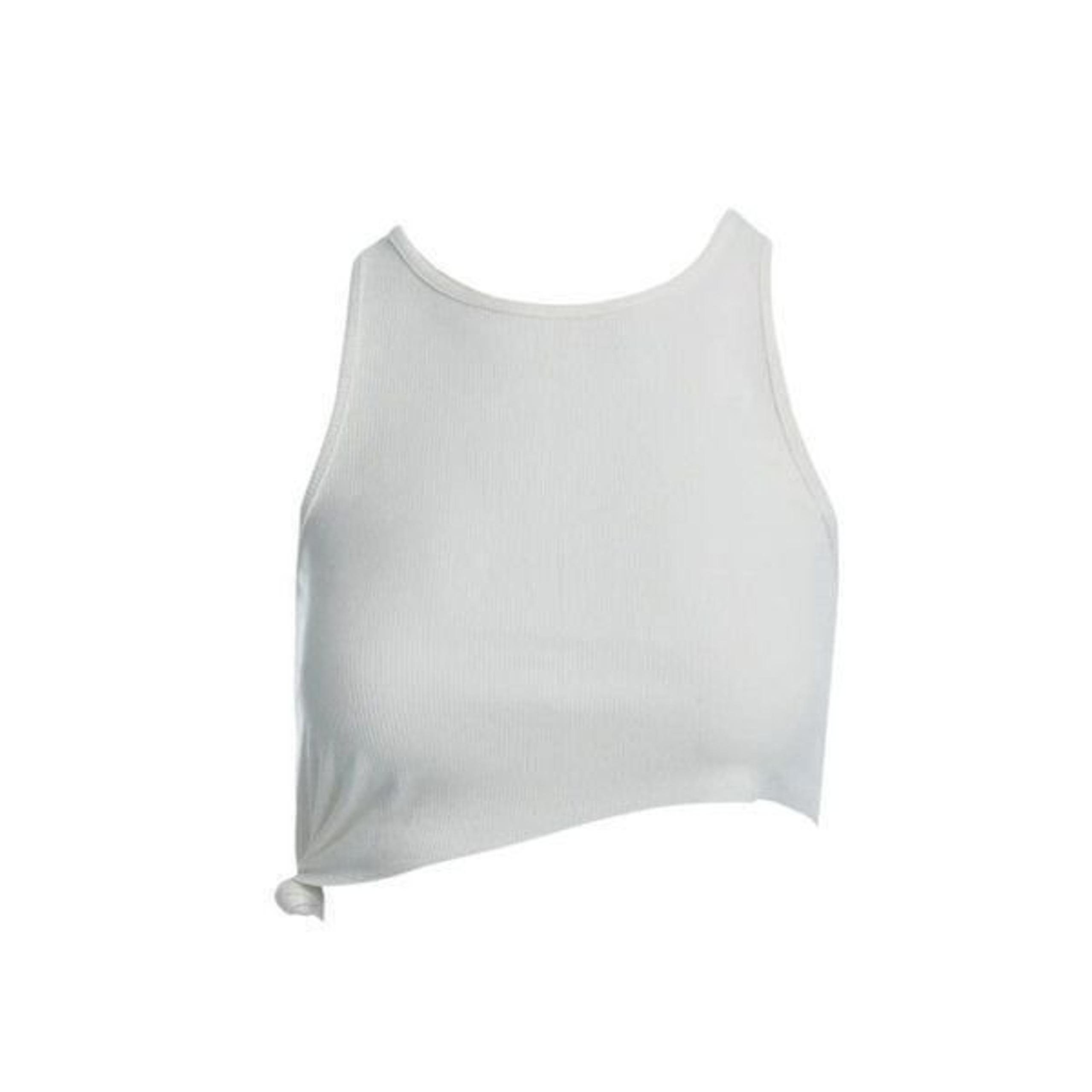 Naked Wardrobe Ribbed Knotted Crop Top White Size Large NWOT $42 MSRP