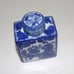 Chinese Vintage Blue White Porcelain Tea Caddy with Lid Figural - EUC