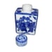 Chinese Vintage Blue White Porcelain Tea Caddy with Lid Figural - EUC