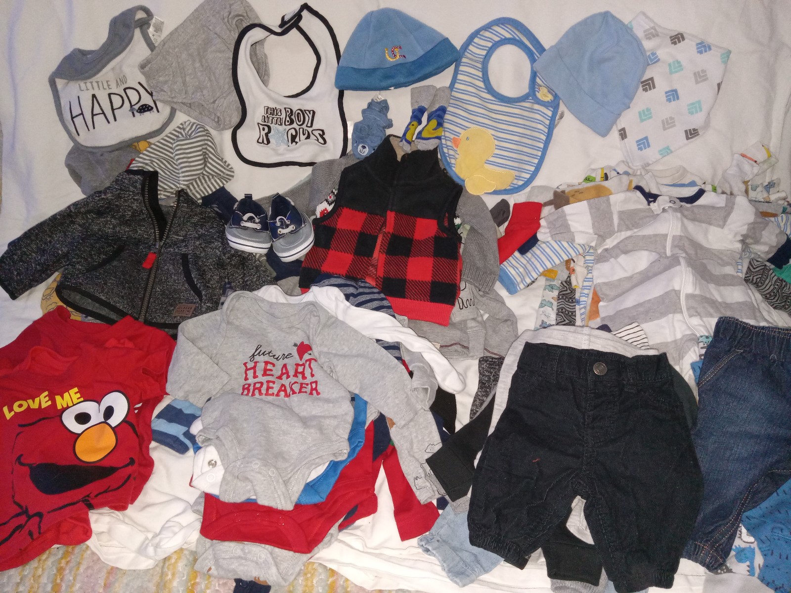 70 + pc New born -3months boys winter clothing lot
