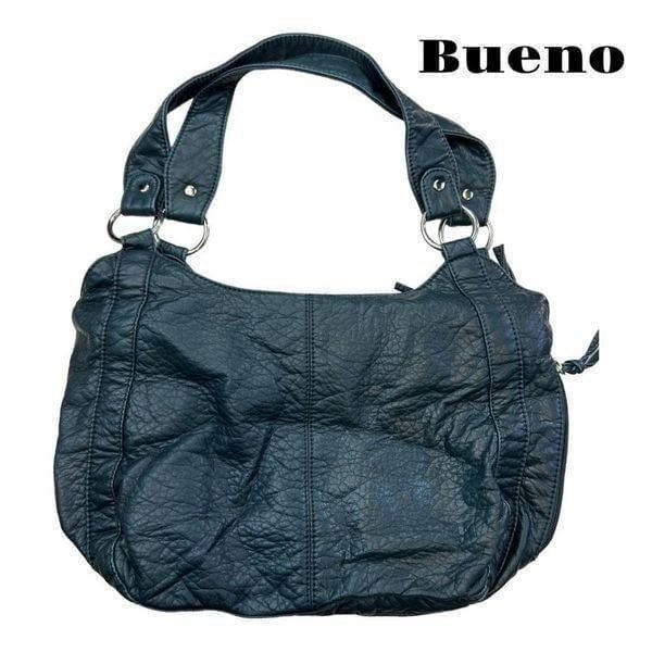 Bueno Women's olive Faux Leather Double Handle Strap Purse Hobo Shoulder Handbag