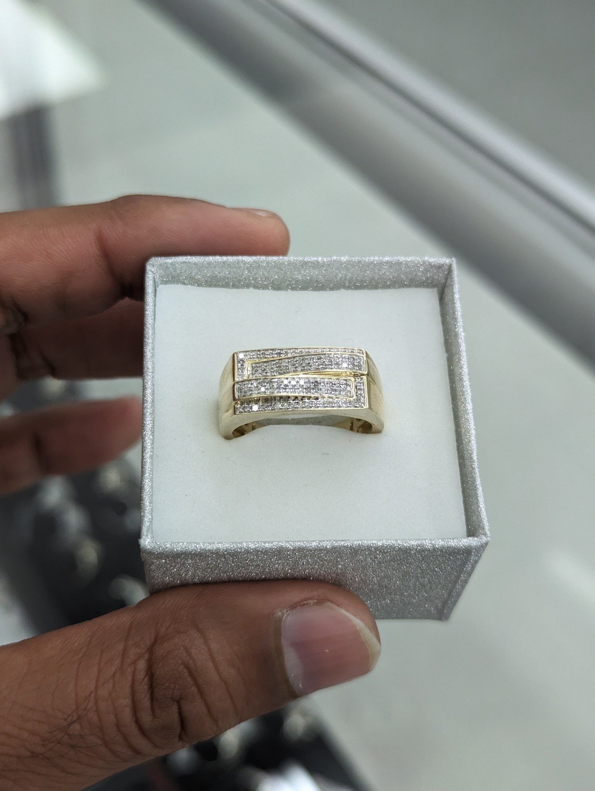 Real Diamond 10kt Gold Ring For Men
