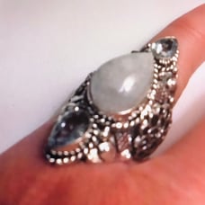 Moonstone Blue Topaz 925 Sterling Silver Ring