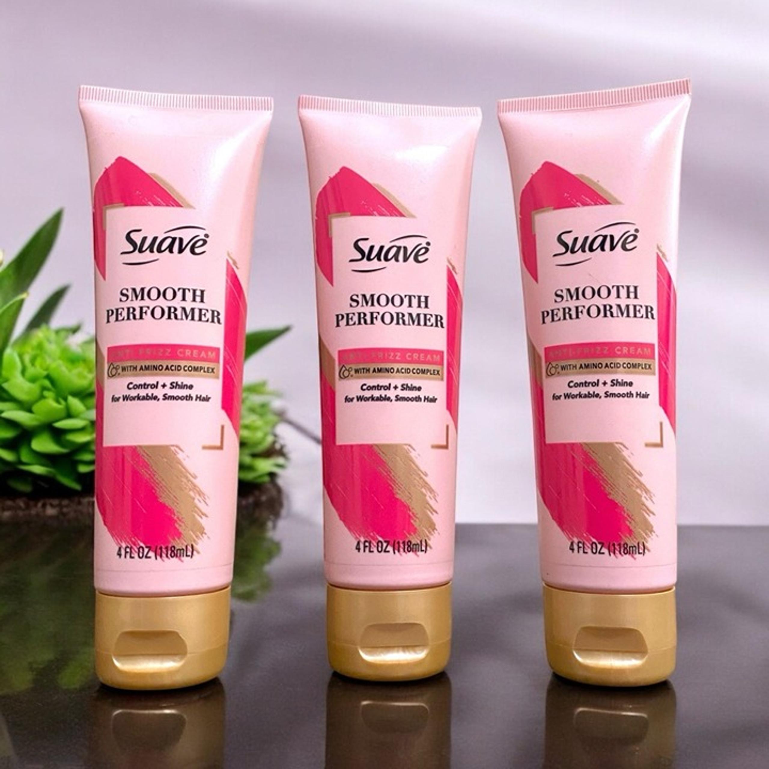 Suave Smooth Performer Anti-Frizz Cream, 4 Fl. Oz.  Lot Of 3  Sealed