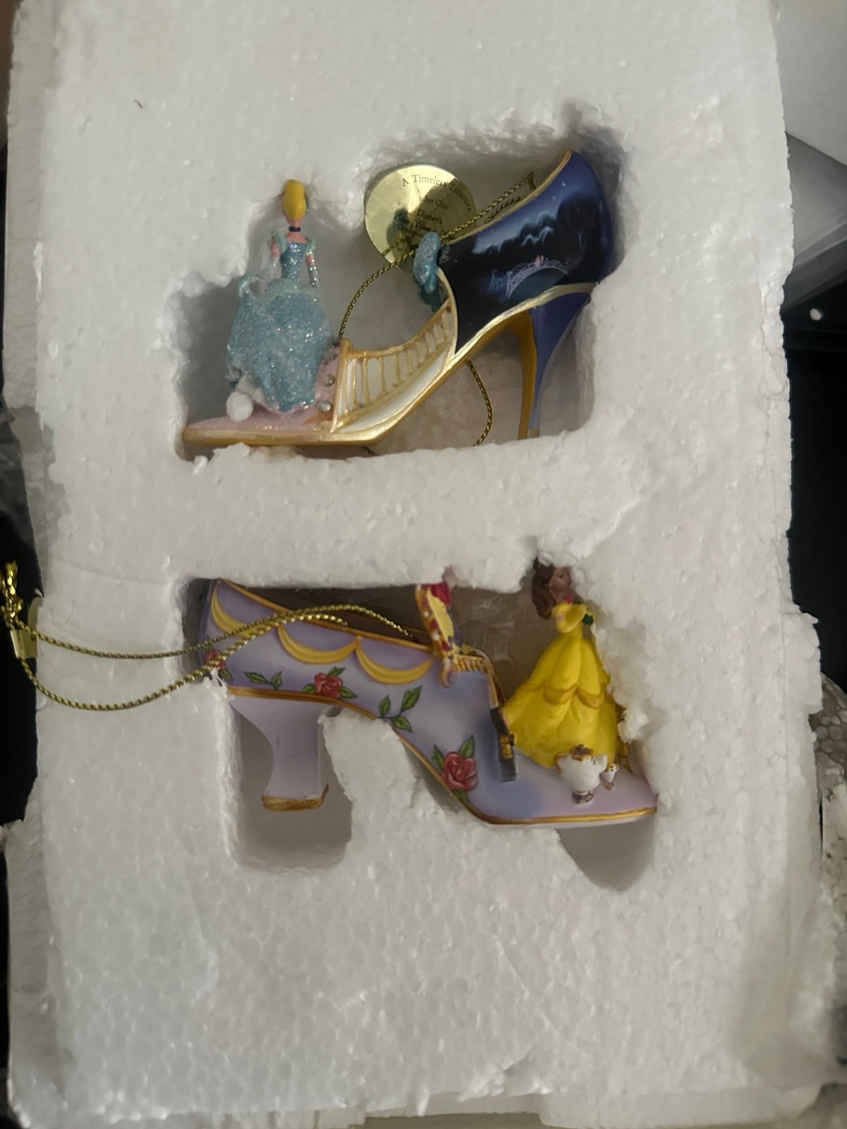 Bradford Exchange Disney Princess ornaments set of 2