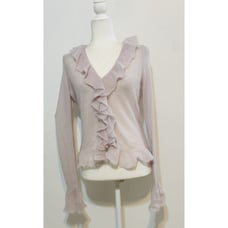 Ann Taylor Size M Open Knit Lavender Mohair Wool Cardigan Fairy Feminine Boho