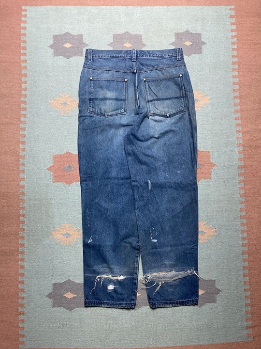 Vintage y2k baggy jeans trust wide leg skater hip hop faded grunge 36x33