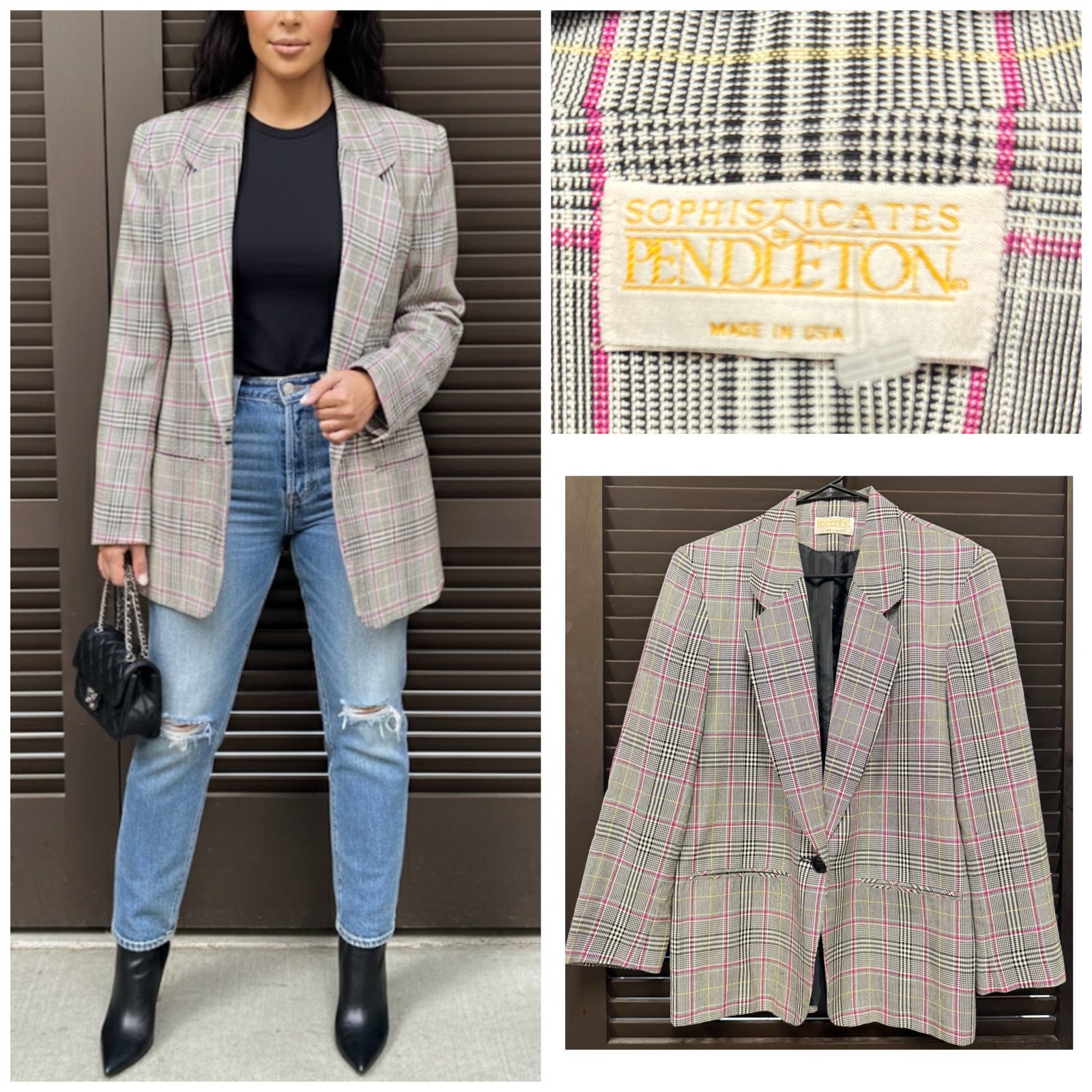 Vtg 80s Pendleton Country Sophisticates Plaid Women’s Blazer Size 12