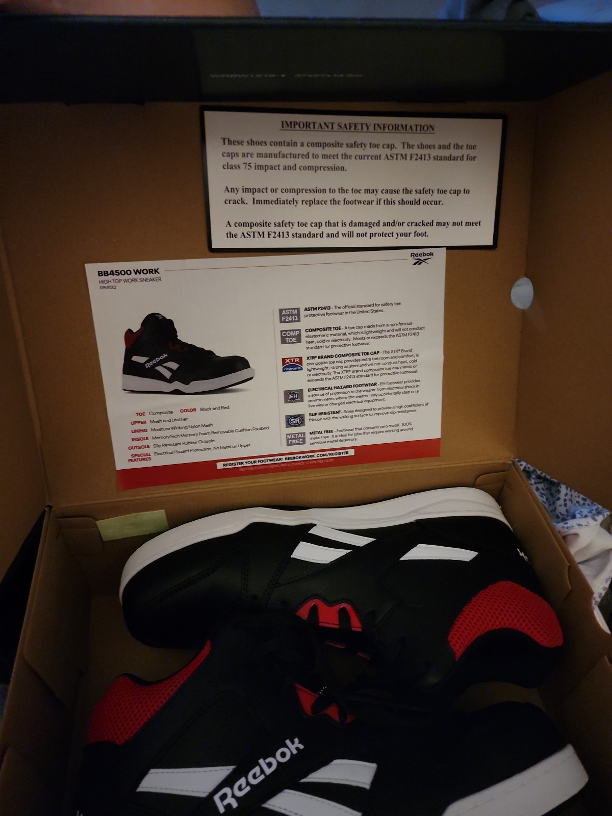 Composite safety shoes reebok