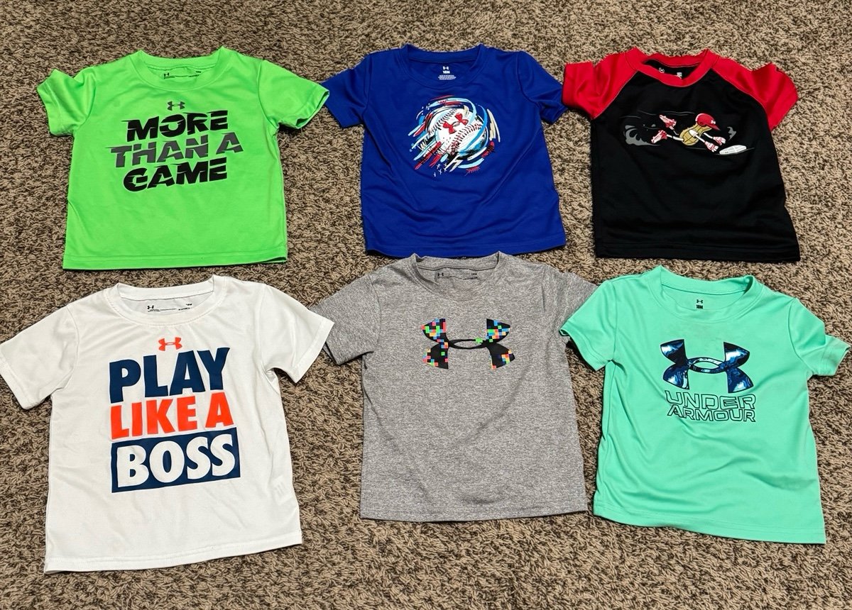 18m boys Under Armour shirts and shorts lot