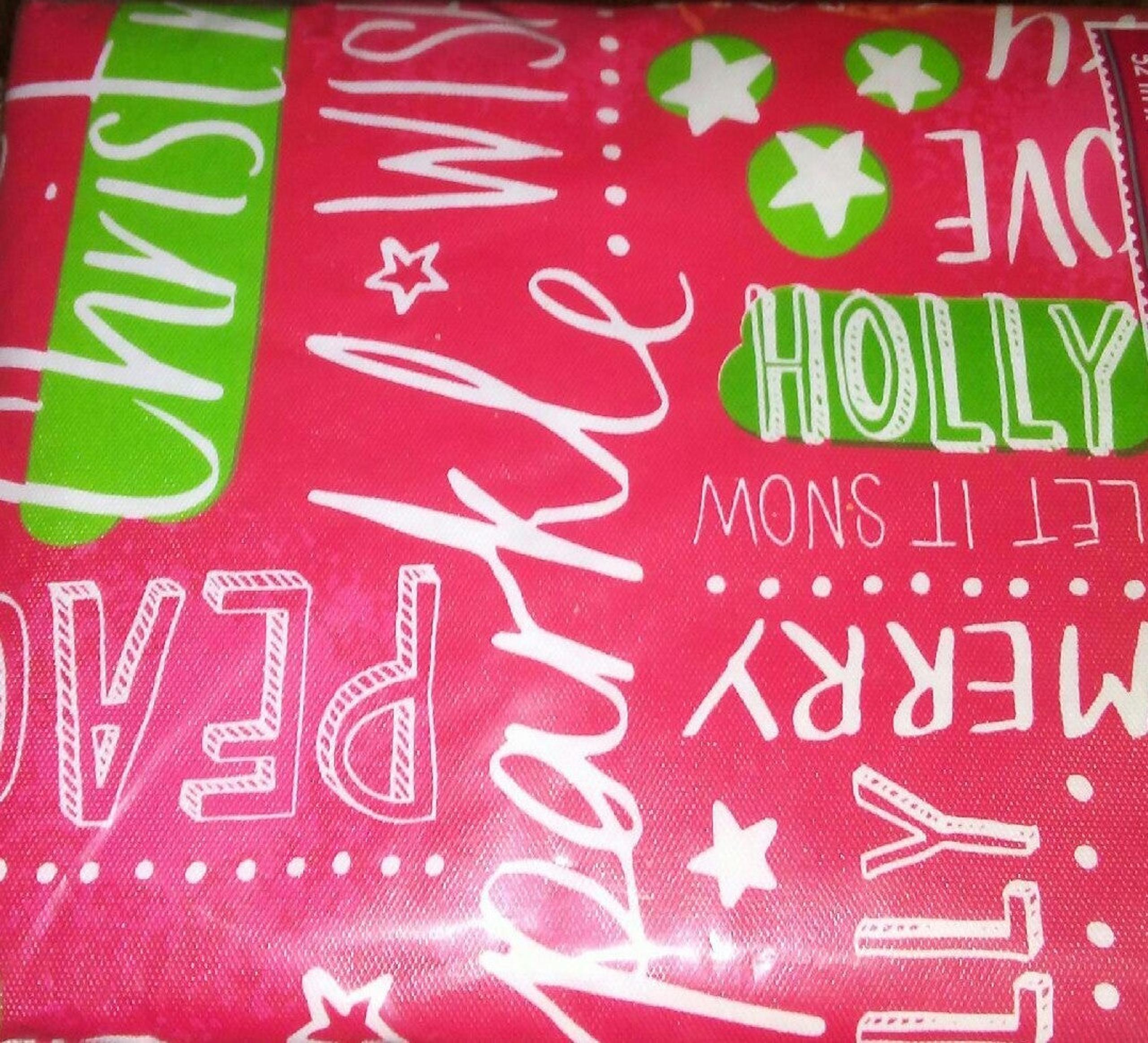 Christmas holiday vinyl tablecloth NEW