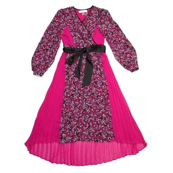 NWT Diane von Furstenberg DVF Ariadne in Sea Ground Red Hot Pink Wrap Dress 6