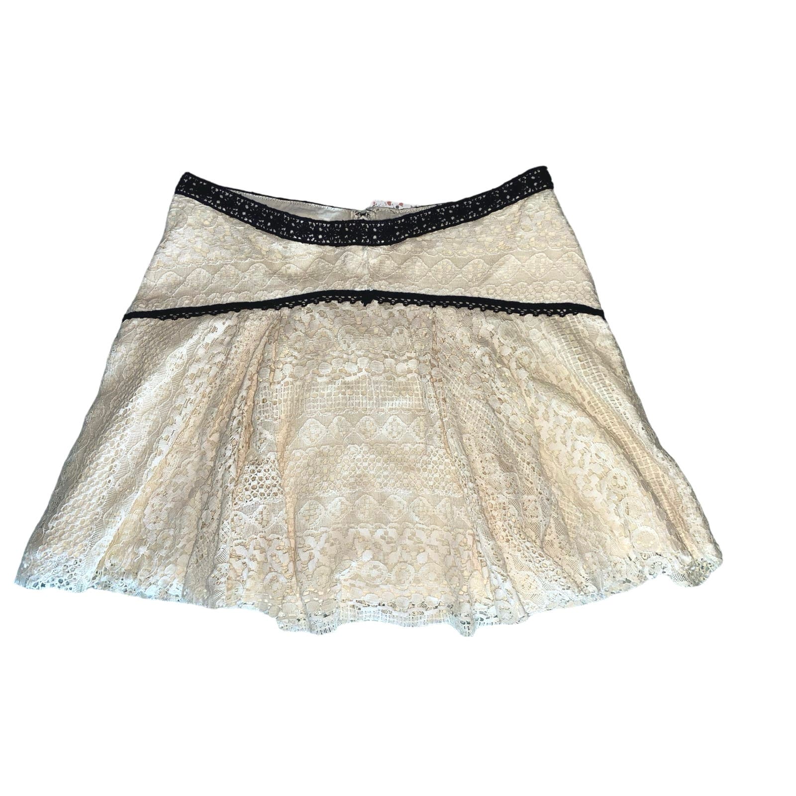 NWT Free People Ivory Lace Mini Skirt