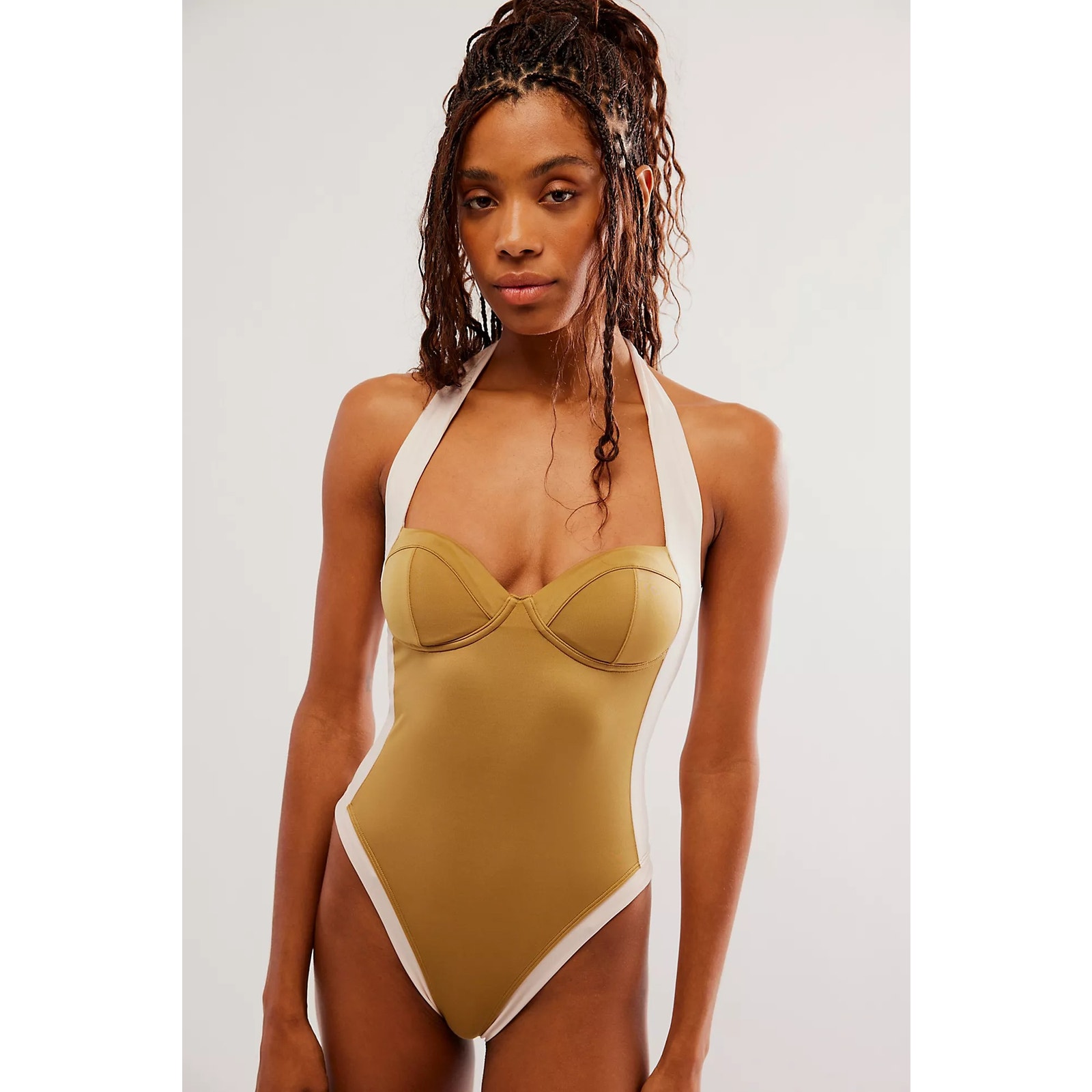 NEW Free People HAH Shroom Pull It Thru Soft Halter Boho Summer Bodysuit XS