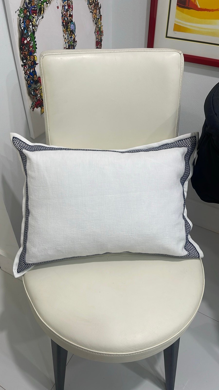 SALE! Ralph Lauren White/Navy Print Decorative Throw Pillow
