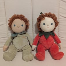 Set of two Olli Ella Patty pear and Polly poinsettia dinky dinkums