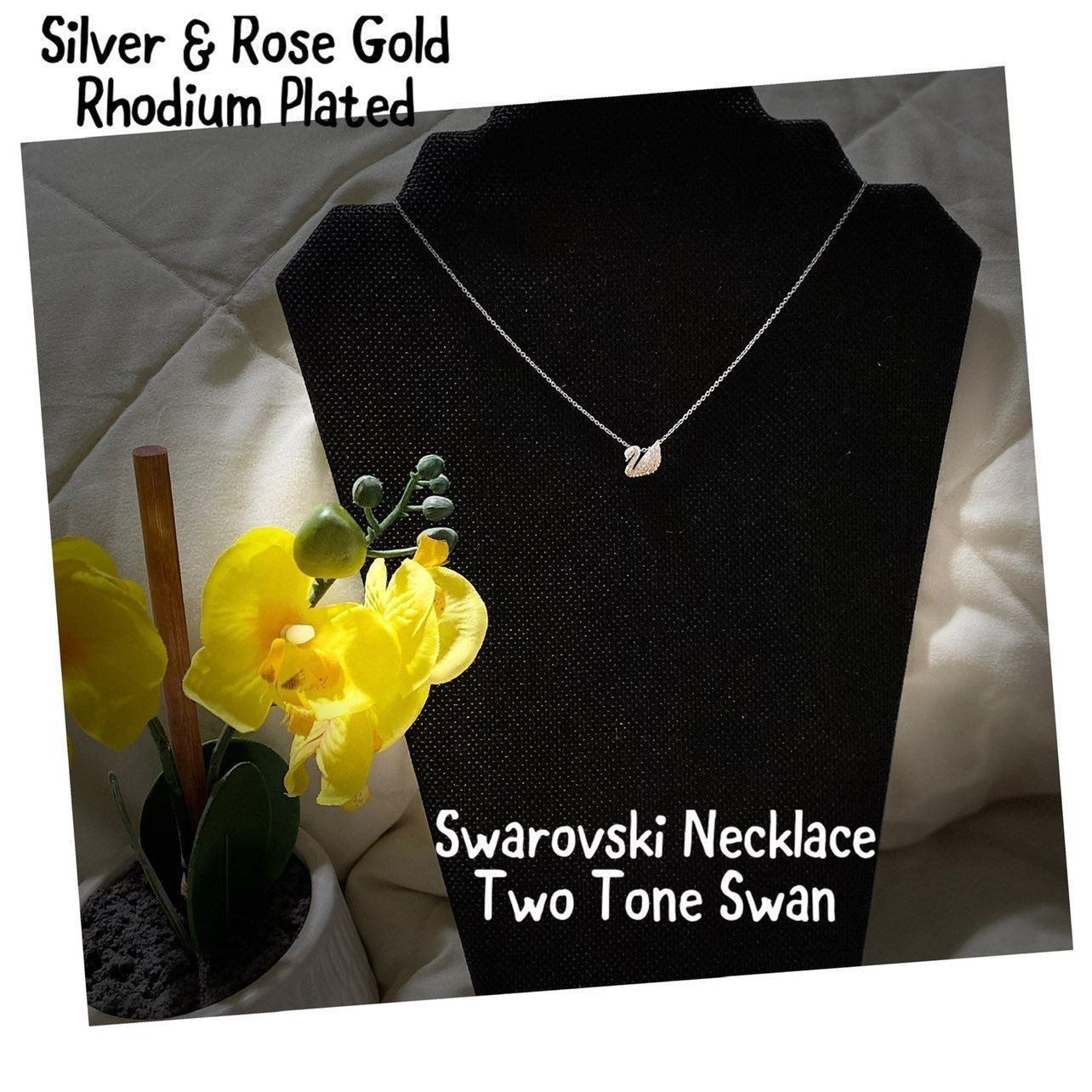 Swarovski swan necklace