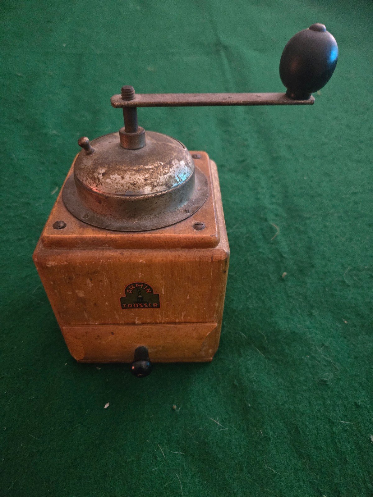 Vintage Armin Trosser West Germany Wooden Coffee Grinder