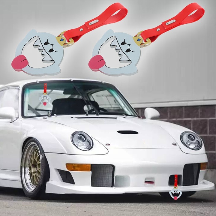 New 2PCS Anime KING BOO JDM TSURIKAWA Ring Subway Train Bus Handle Red Strap