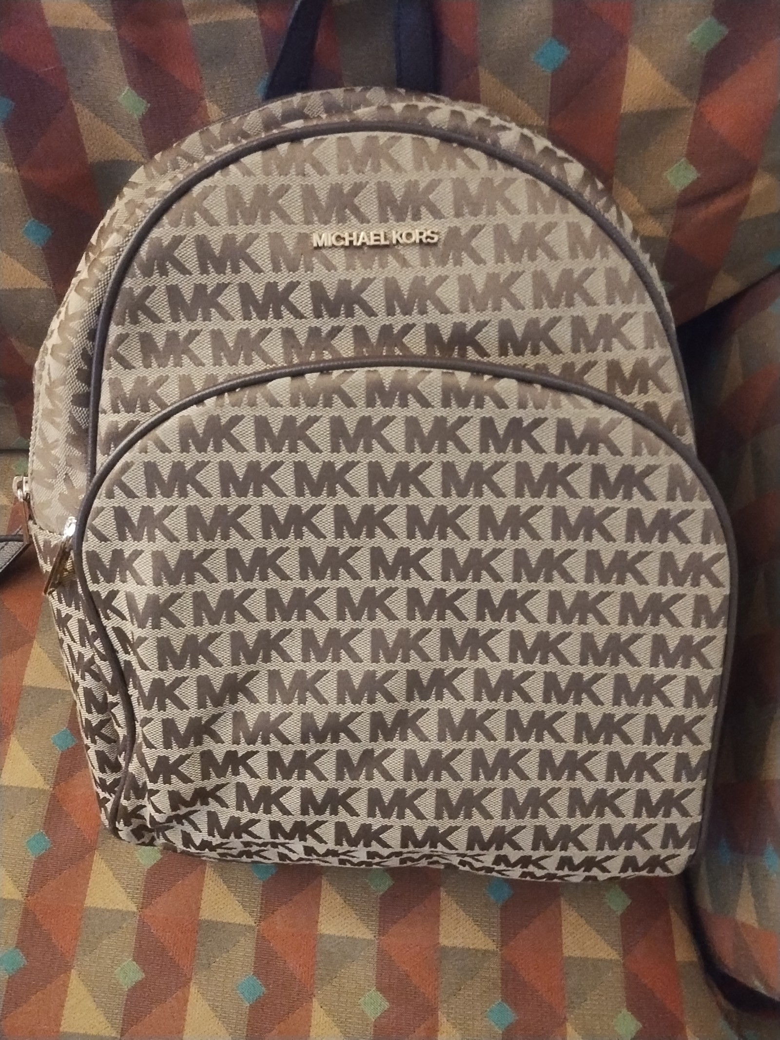 Michael Kors signature backpack tan/gold/brown
