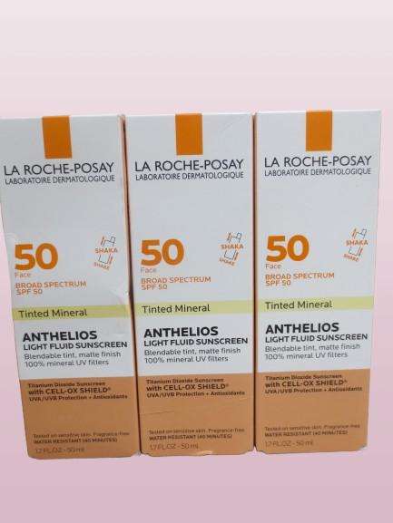 LA ROCHE POSAY ANTHELIOS TINTED MINERAL SPF 50 LOT OF 3