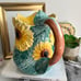 Vintage Fitz & Floyd sunflower 3 Quart pitcher 1988