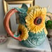Vintage Fitz & Floyd sunflower 3 Quart pitcher 1988