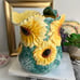 Vintage Fitz & Floyd sunflower 3 Quart pitcher 1988