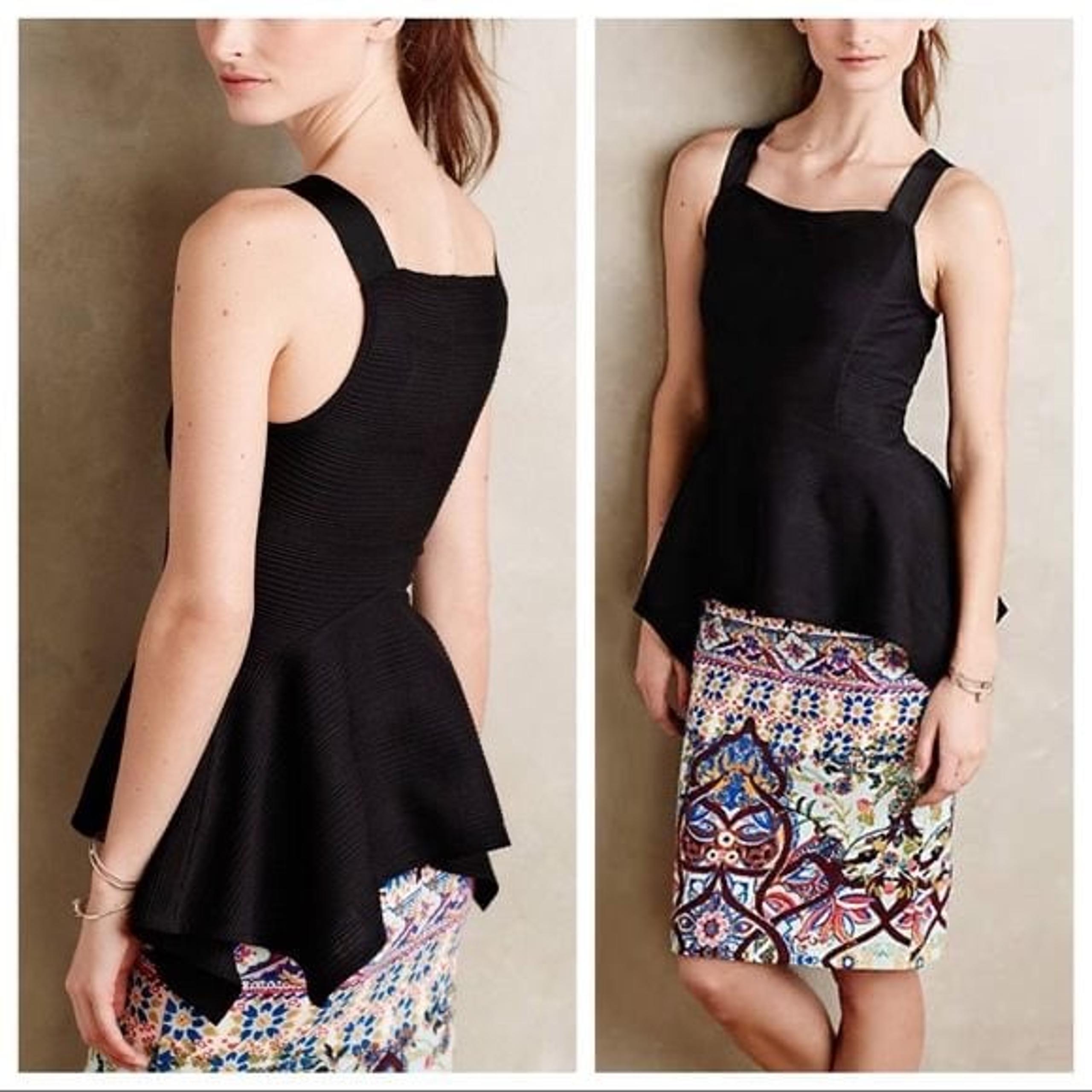 {Anthropologie} Textured Peplum top S