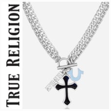 True Religion Charmy Enamel Crystal Chain Necklace