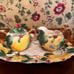 Vintage 1991 Fitz And Floyd Holiday Pear Sugar Creamer And Tray Set