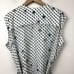 Theyskens Theory Printed Mini Dress Semi-Sheer Back Layered Size L Abstract