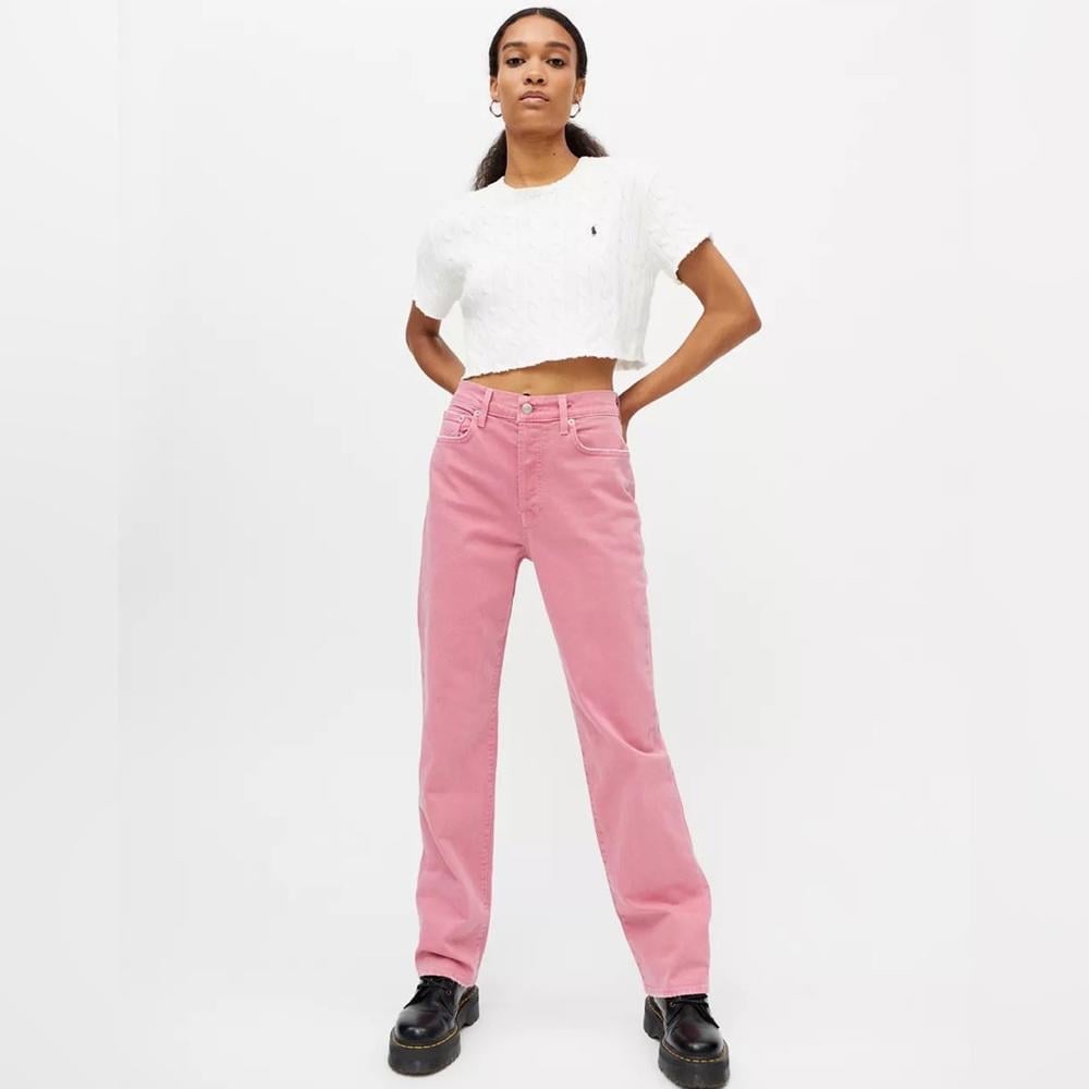 Pistola Cassie Super High Rise Straight Leg Jeans Size 30 Pink