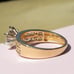 14k yellow gold 6 prong Diamonique brilliant CZ ring size 7.75