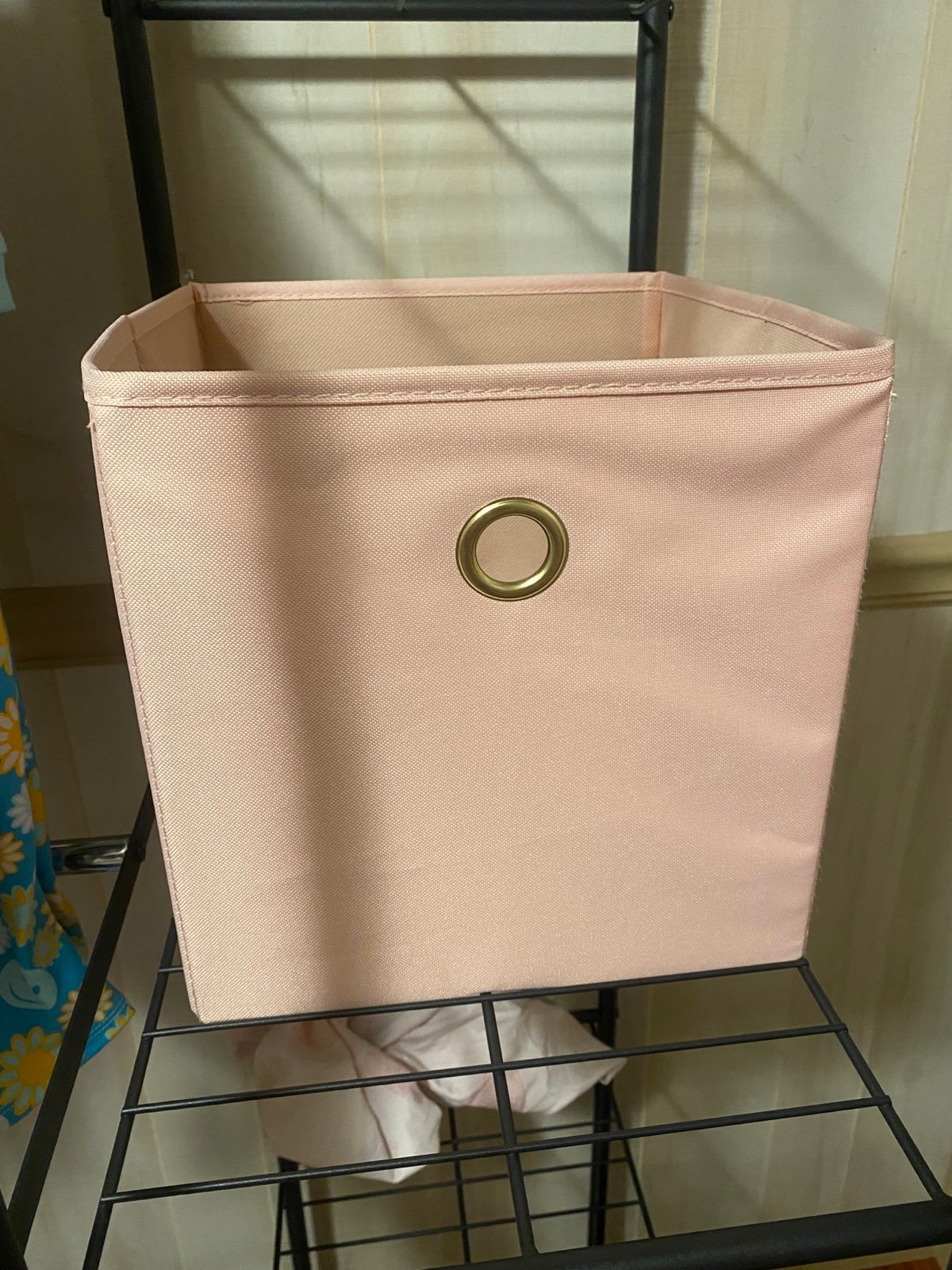 Pink storage bin