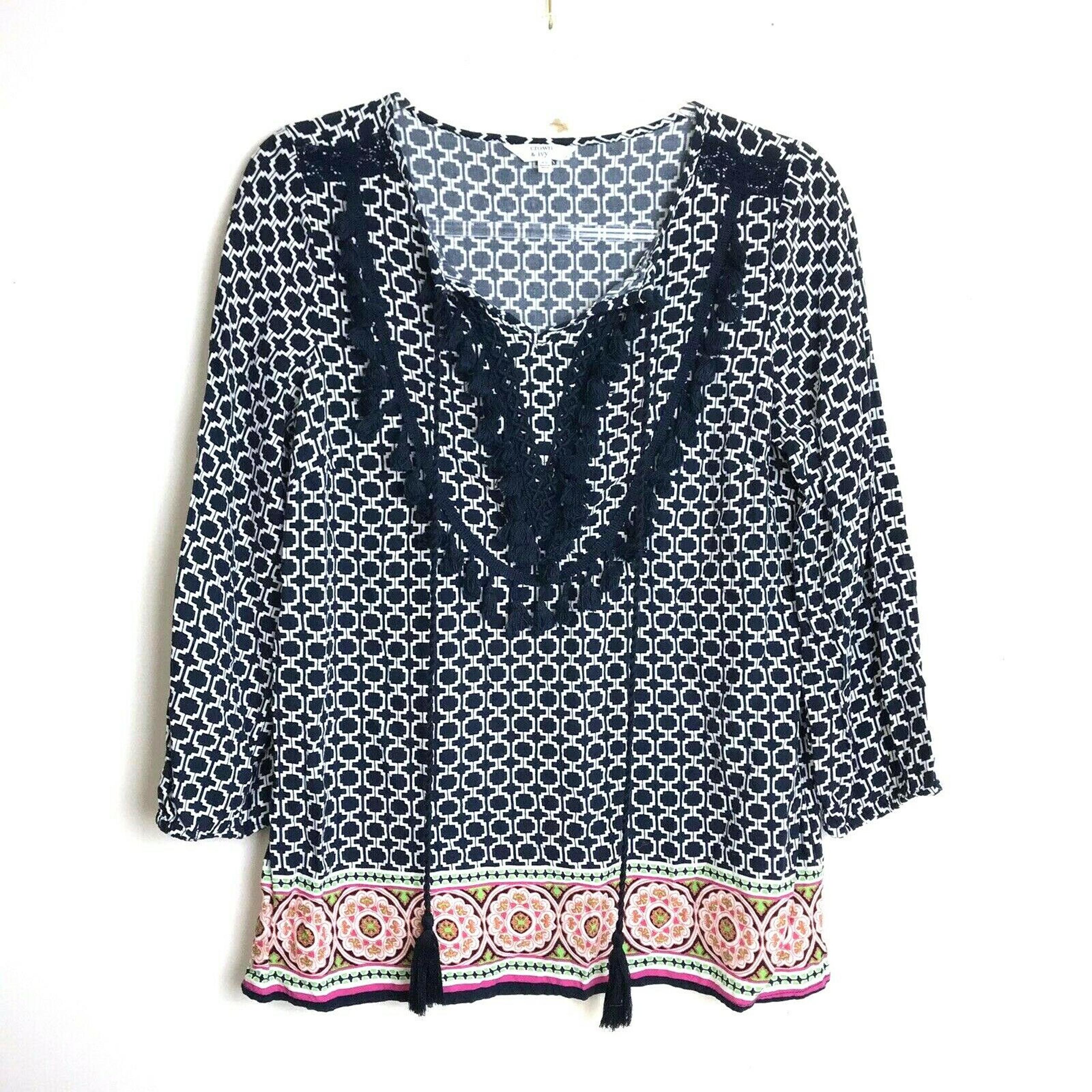 Crown & Ivy Top Peasant Top Tunic