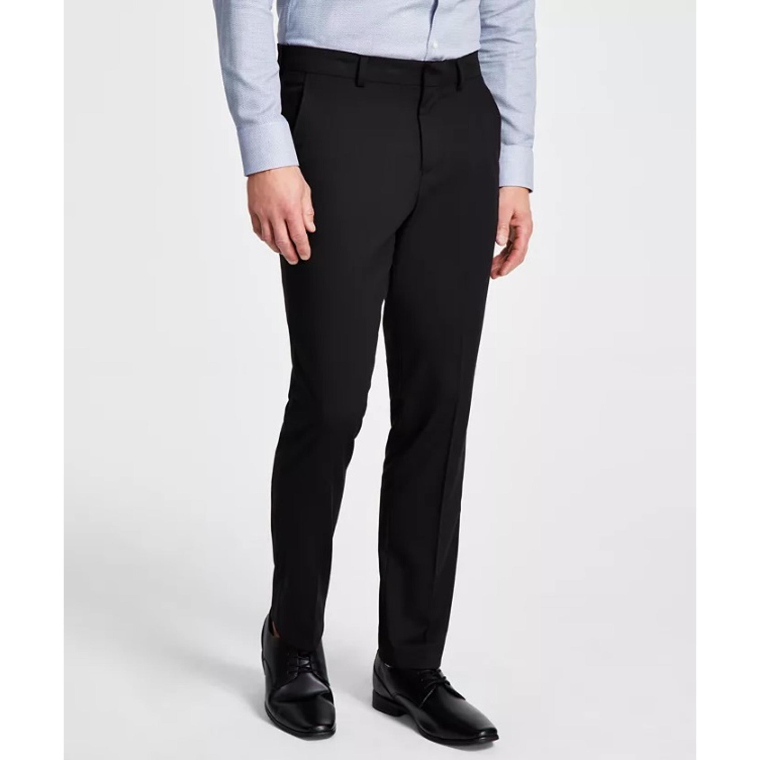 Kenneth Cole Reaction Men's Black Techni-Cole Slim Fit Dress Pants Size 30W 30L