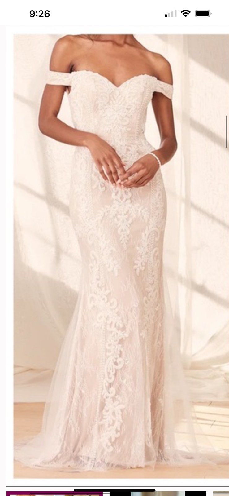 Lulu's Dresses Promised Love White Beaded Lace Off-The-Shoulder Maxi Dress