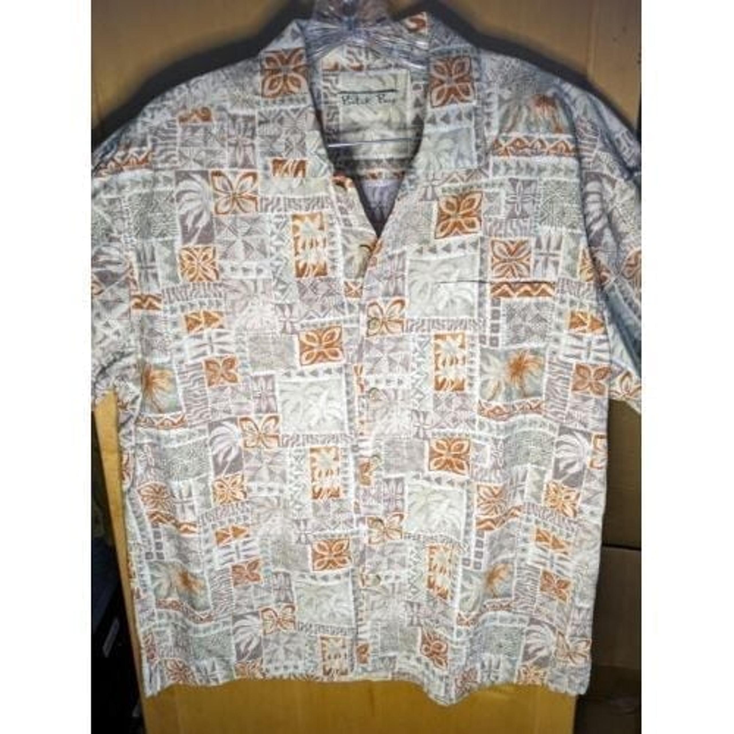 Batik Bay Mens Shirt XL blue/summer casual Short Sleeve Button Cotton 100%