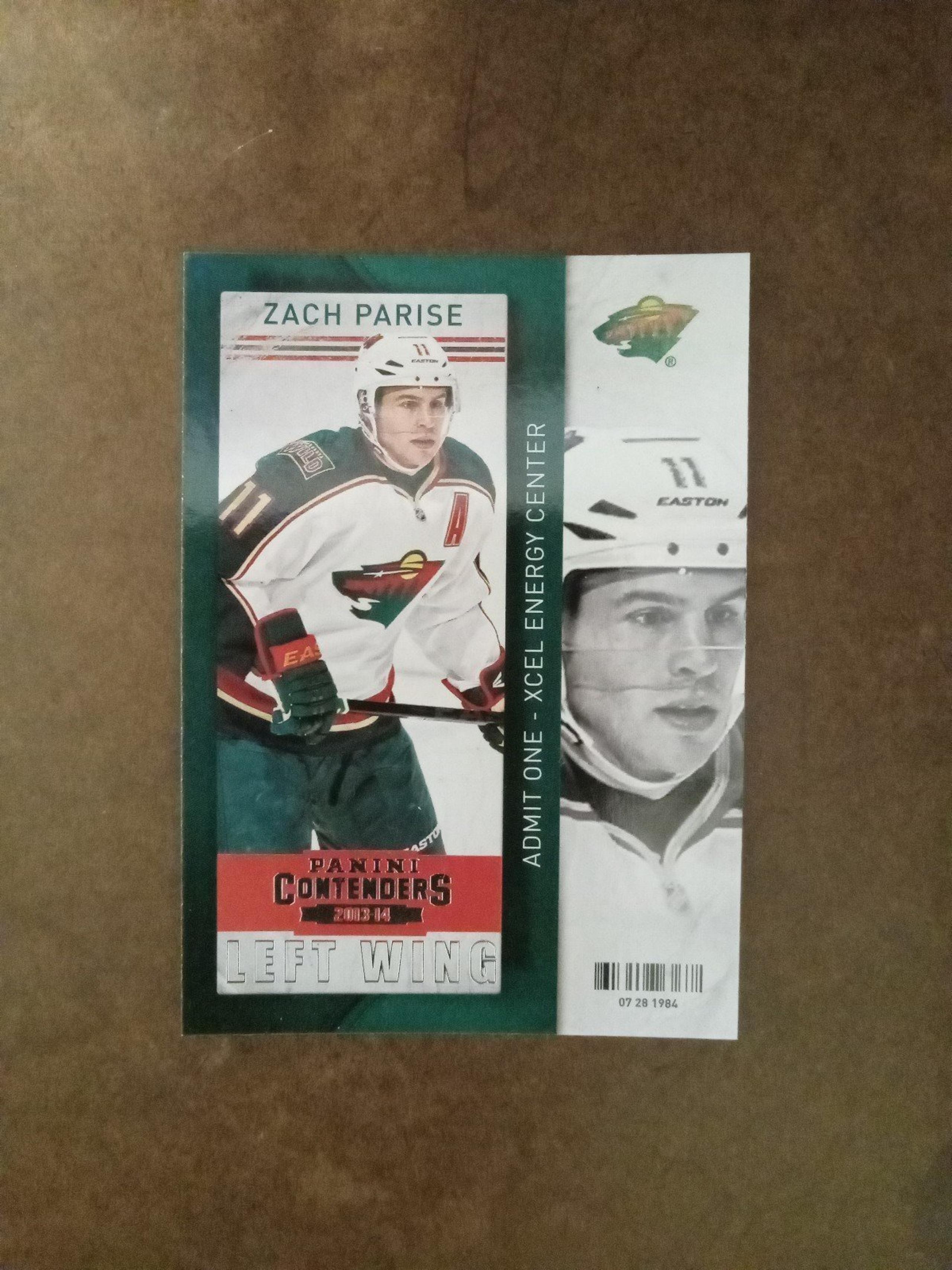 Zach Parise 2013-14 Panini Contenders Hockey Card #22 Minnesota Wild