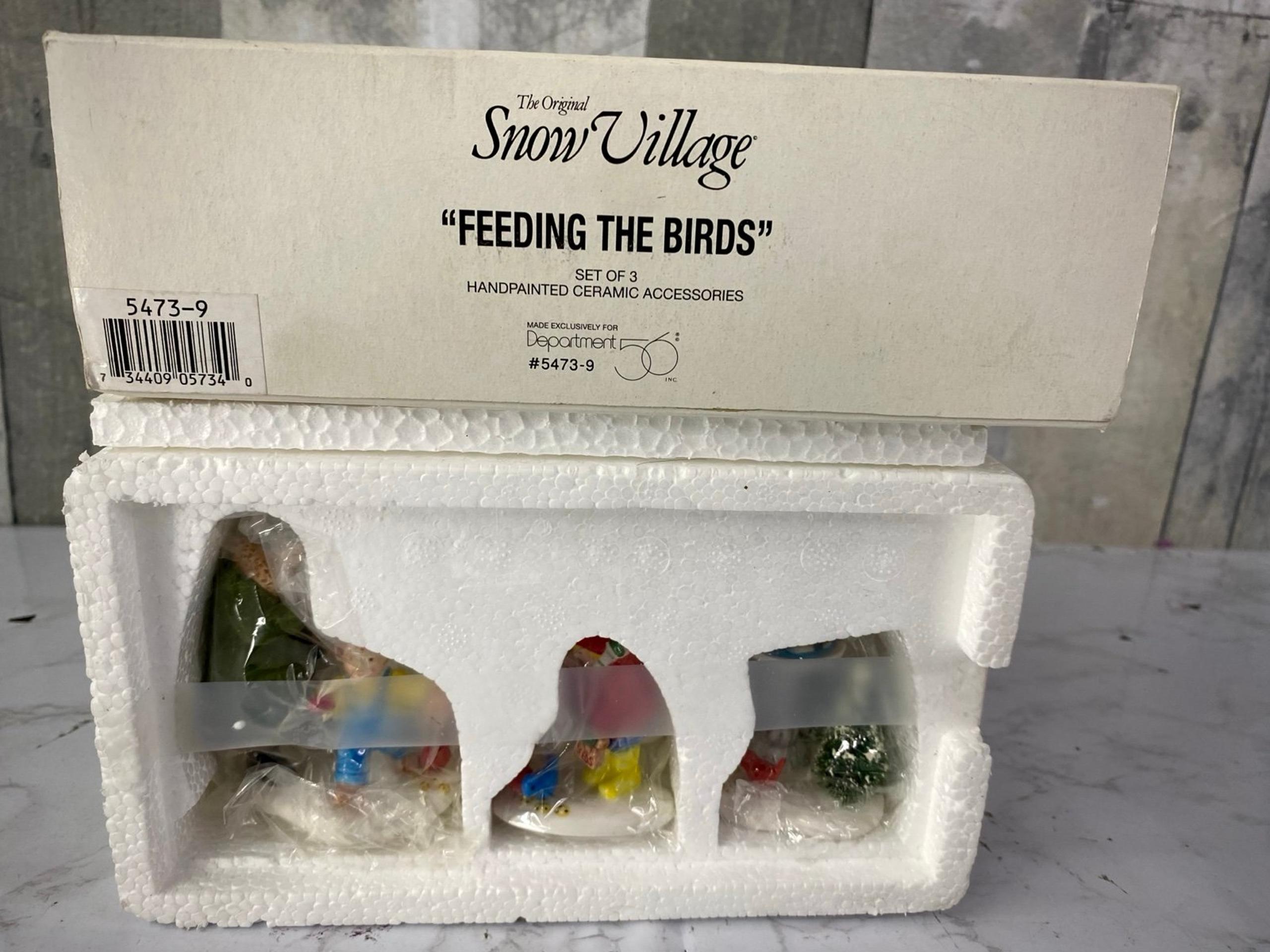 Department 56 Snow Village "Feeding the Birds" Set of 3 #5473-9
