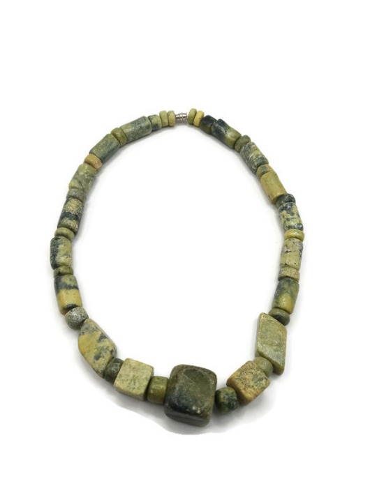 Handmade Necklace of Peruvian Jade Energetic Natural Stone