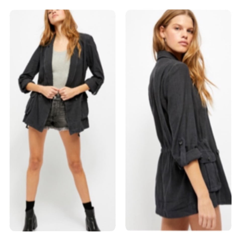 Free People CHARLEY LINEN BLEND BLAZER XSMALL NEW