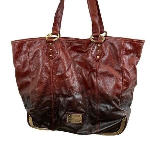 RARE Charles David Brand Genuine Ombre Leather Tote Bag Large