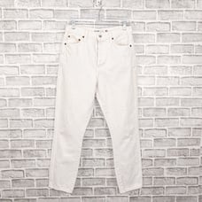 RE/DONE Originals Women's Double Needle Crop Denim Jeans in White size 29
